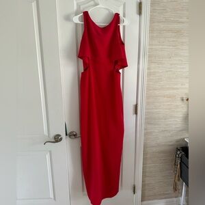 Red maxi dress with slits USED ONCE